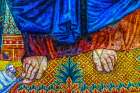 Ancient Jesus Feet mosaic, Papal Basilica of Saint Paul, Rome, Italy.. Art Print